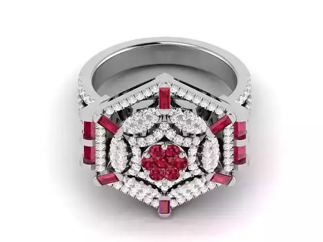 Women Diamond Ring 3dm render detail