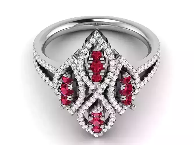 Women Diamond Ring 3dm render detail