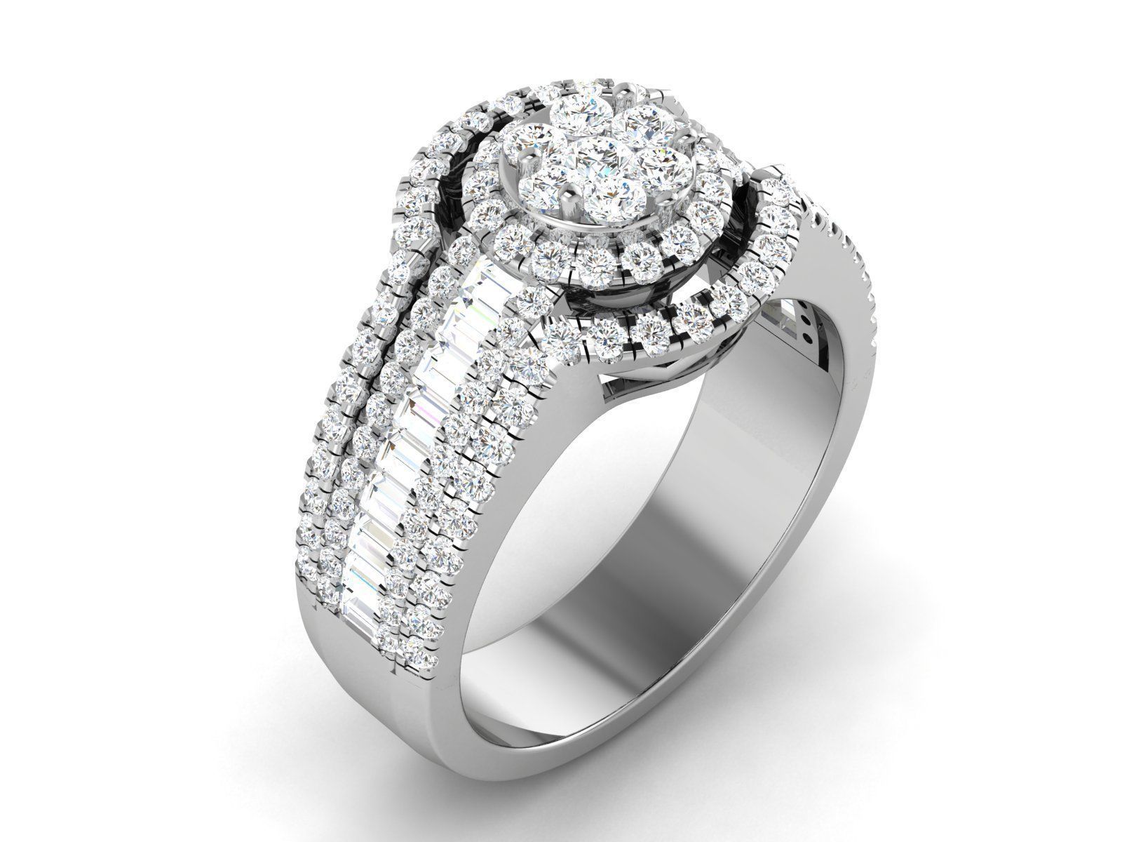 Women Diamond Ring 3dm render detail 3D print model_1