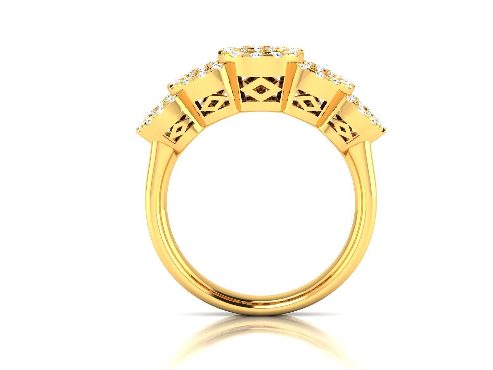 Women Diamond Ring 3dm render detail 3D print model_3