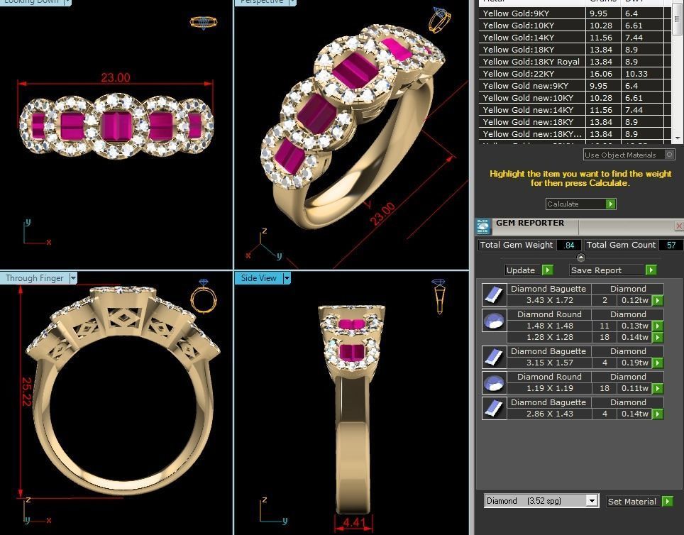 Women Diamond Ring 3dm render detail 3D print model_13