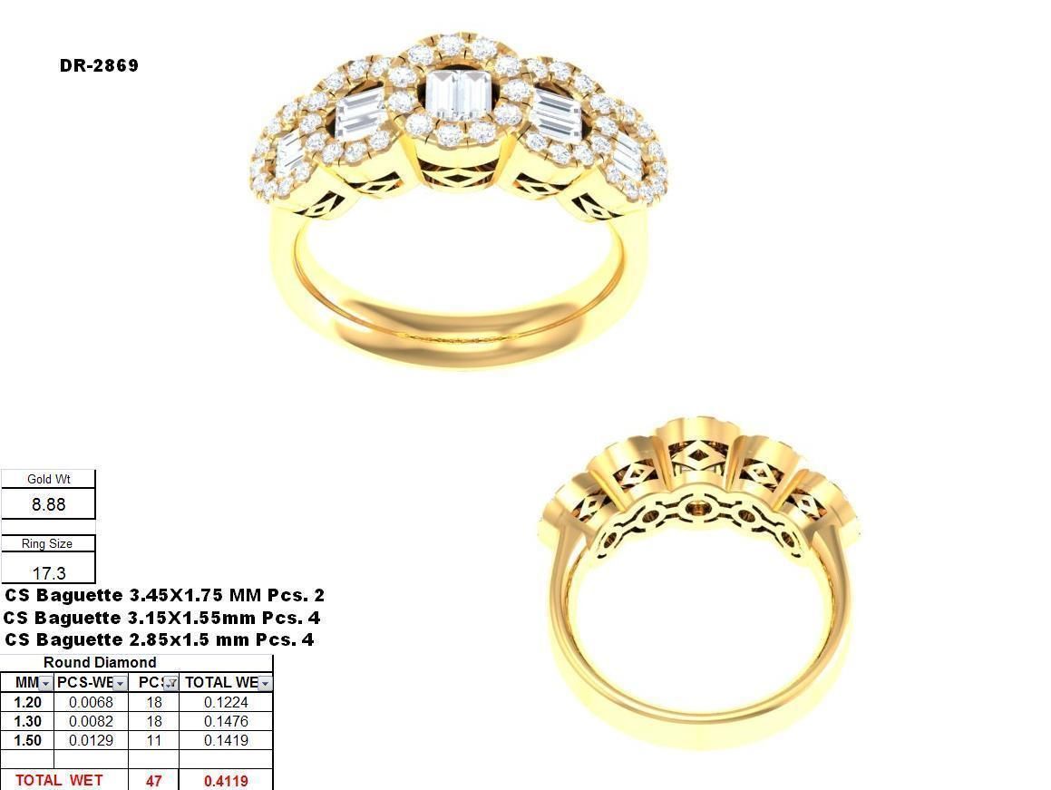 Women Diamond Ring 3dm render detail 3D print model_12