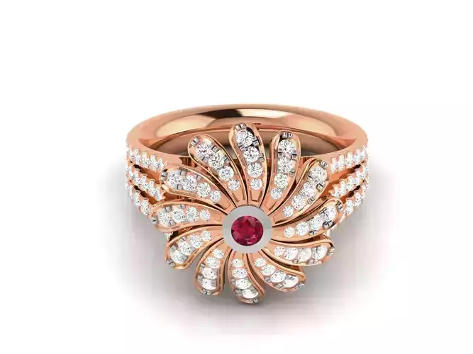 Women Diamond Ring 3dm render detail