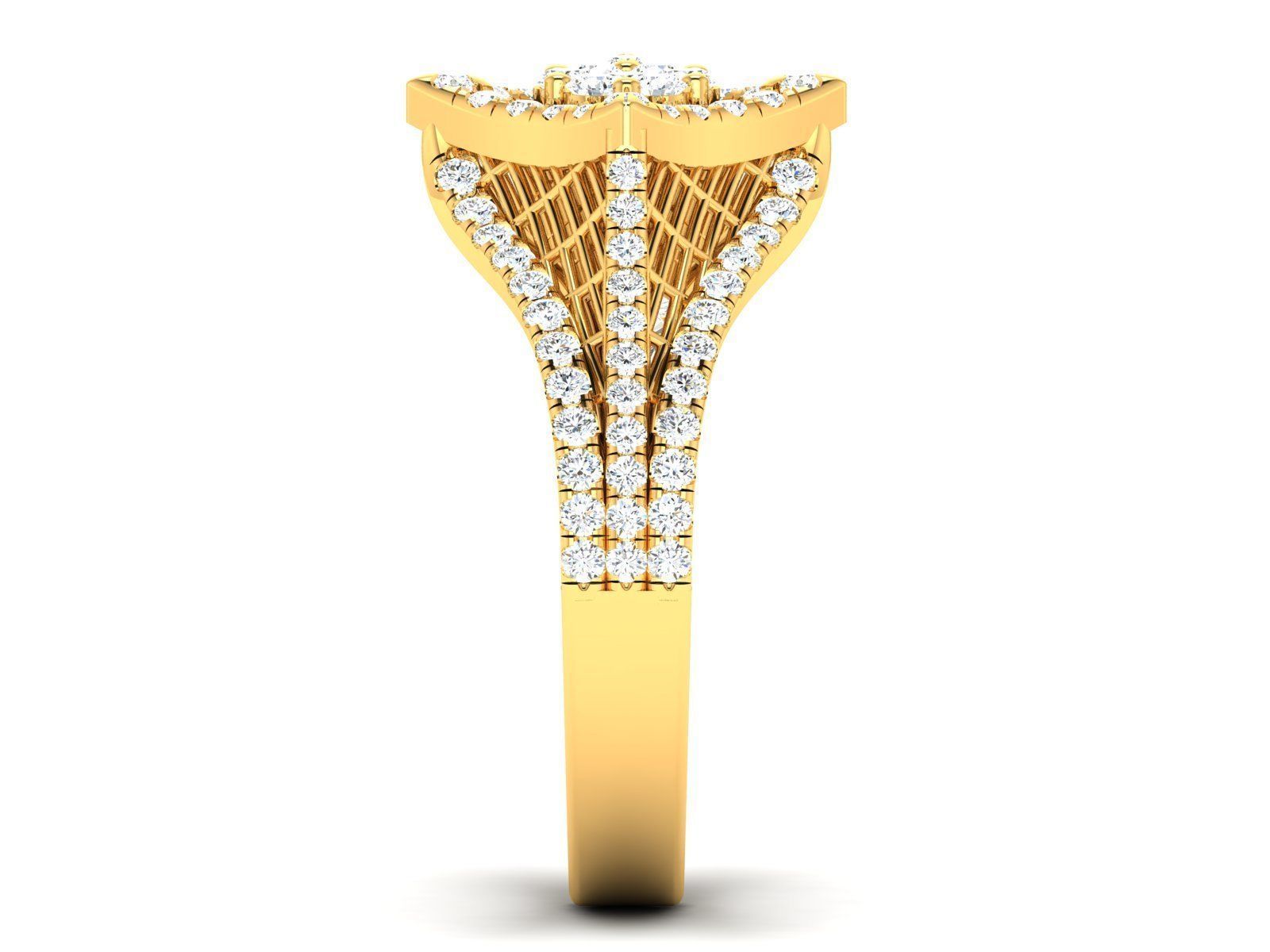 Women Diamond Ring 3dm render detail 3D print model_7