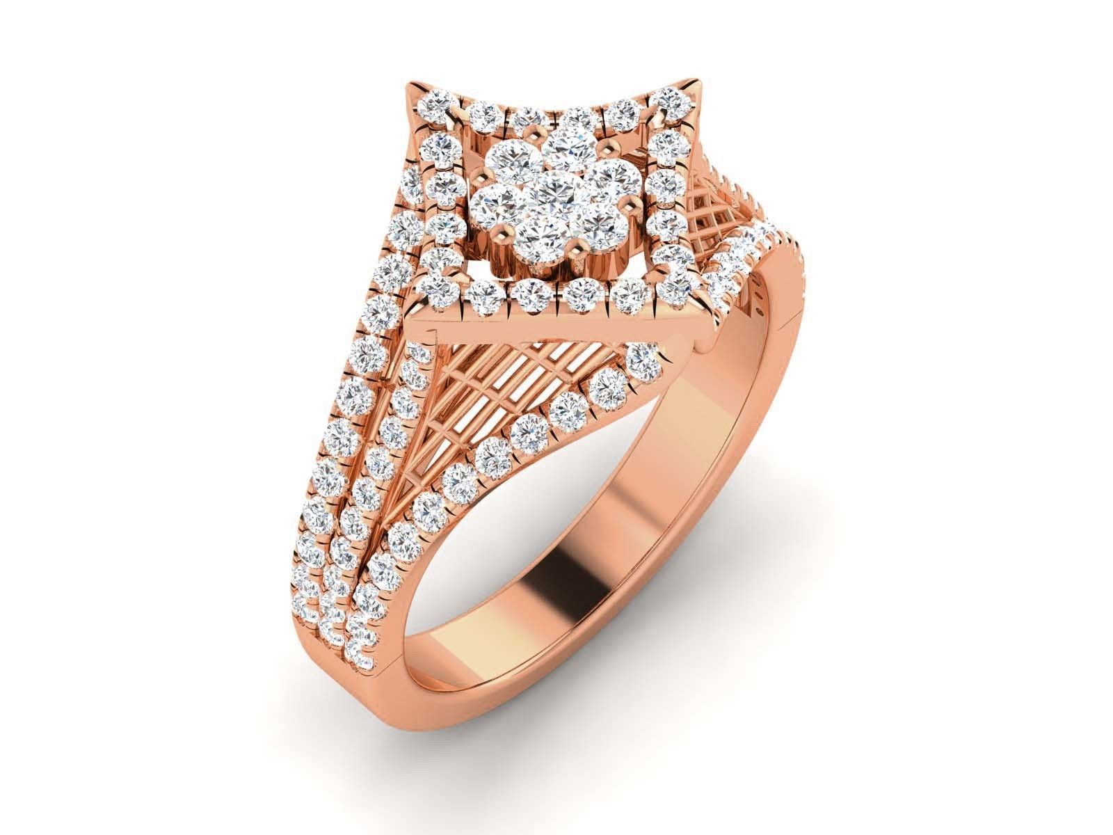 Women Diamond Ring 3dm render detail 3D print model_1
