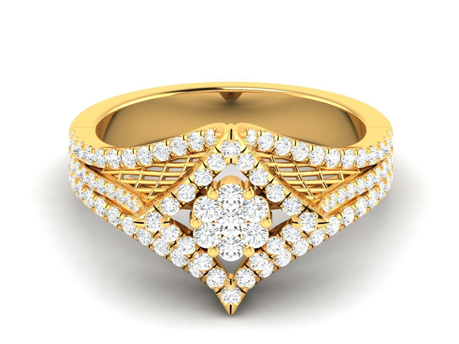 Women Diamond Ring 3dm render detail 3D print model_10