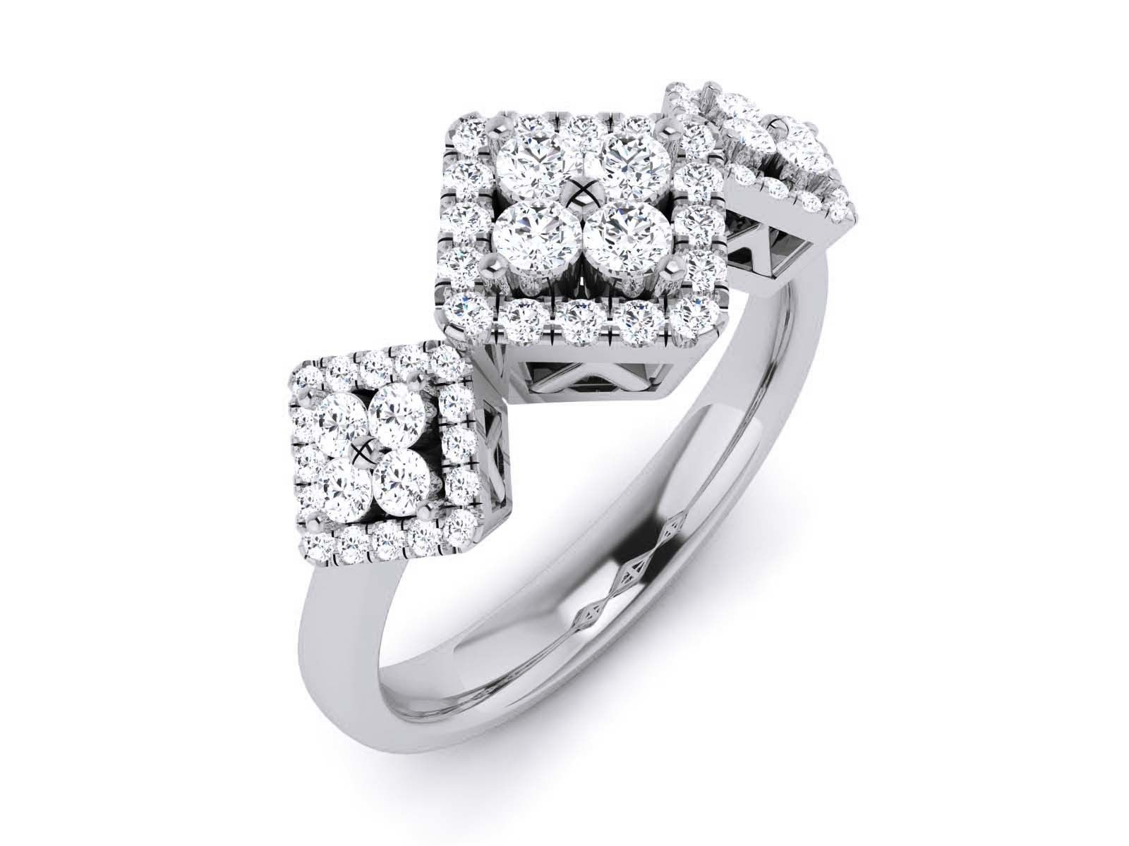 Women Diamond Ring 3dm render detail 3D print model_3