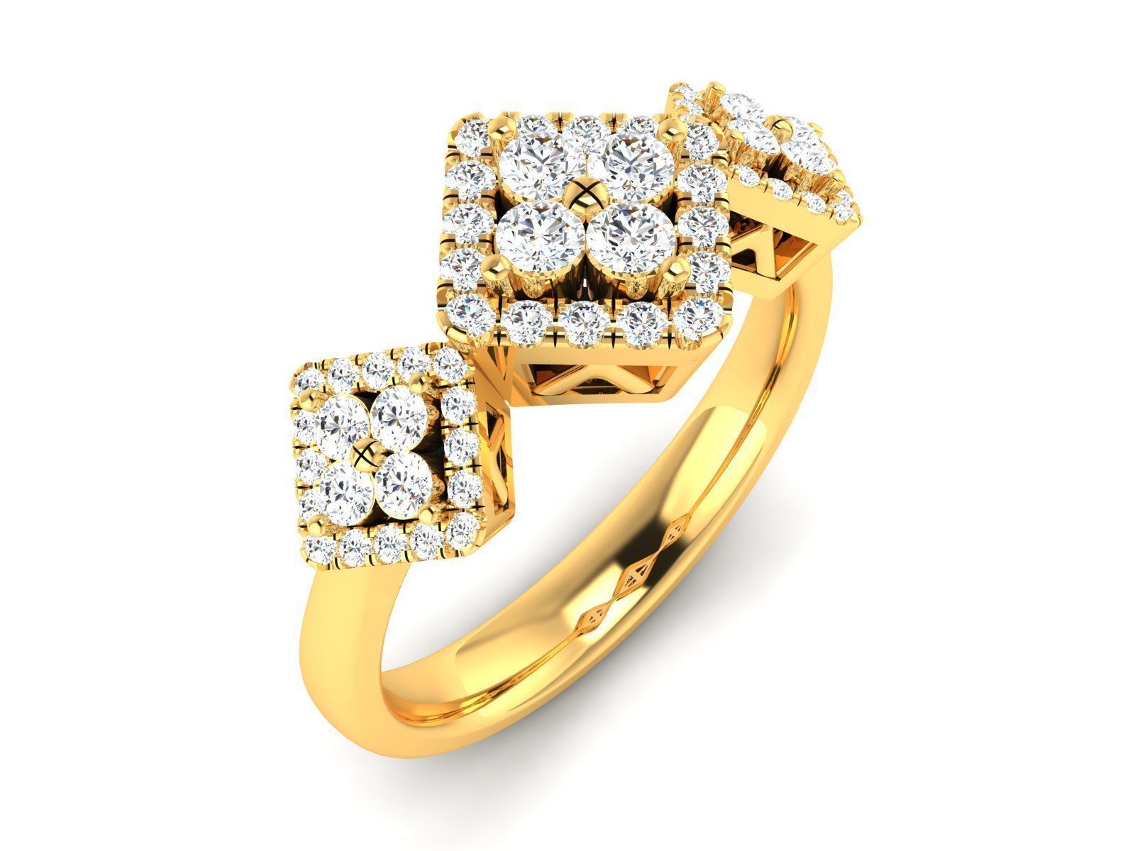 Women Diamond Ring 3dm render detail 3D print model_1
