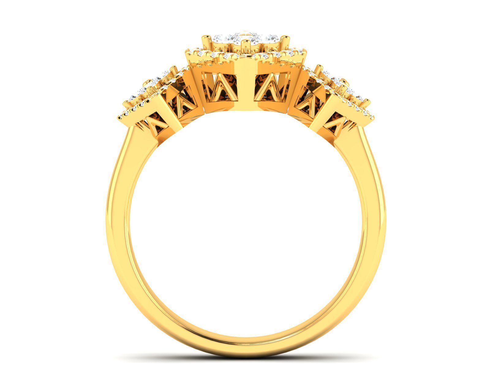 Women Diamond Ring 3dm render detail 3D print model_4