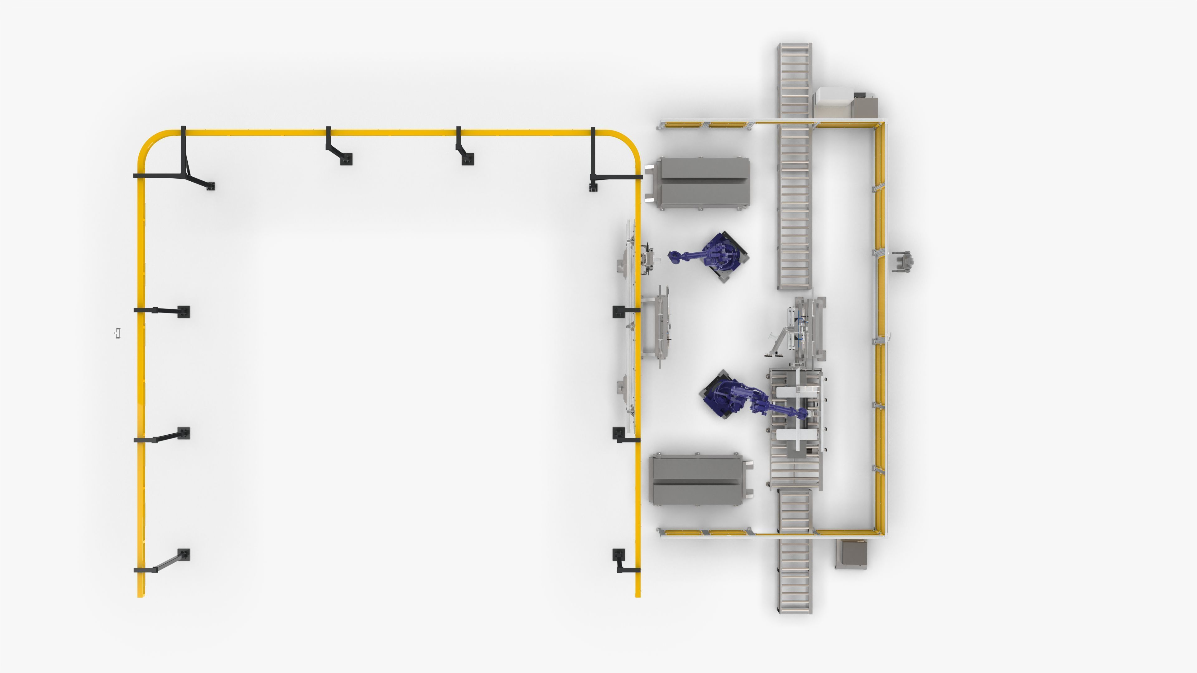 Automatic Loading and Unloading Robot Powder Spraying Line 3D model ...