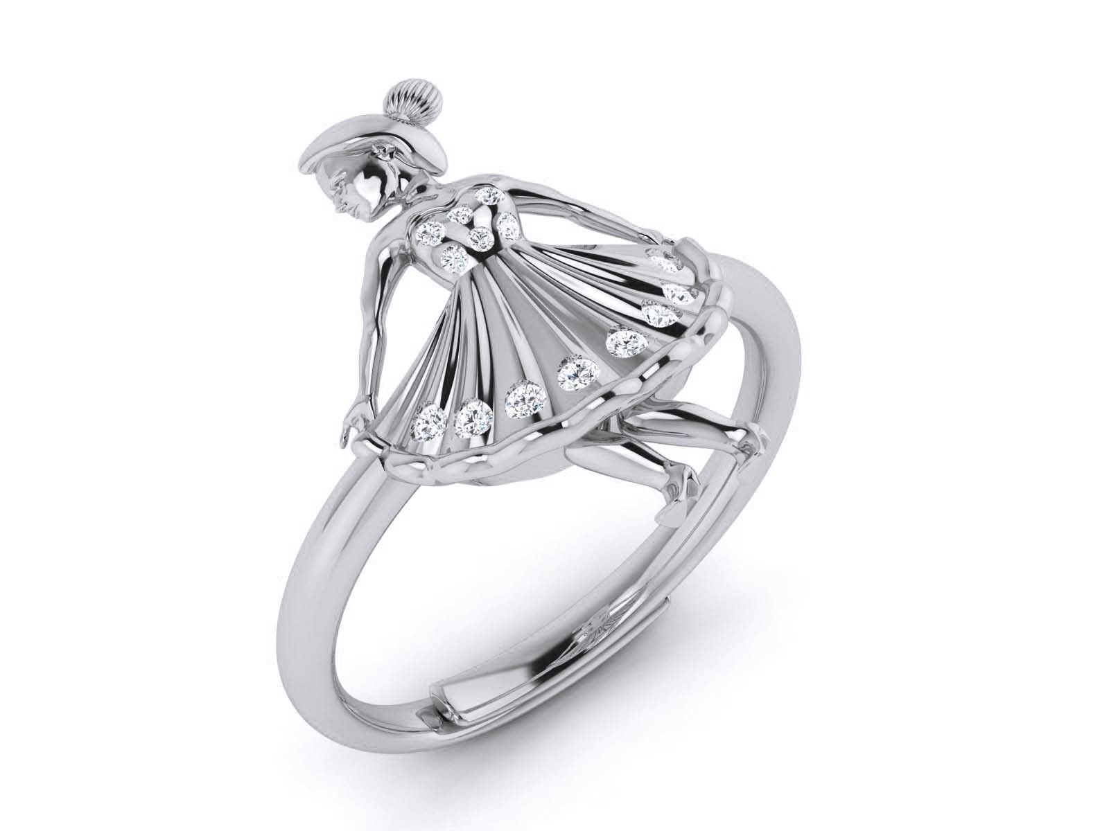Women Diamond Ring 3dm render detail 3D print model_2