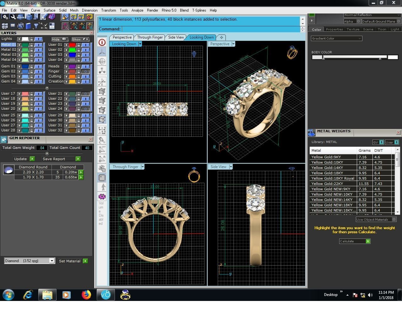 Women Diamond Ring 3dm render detail 3D print model_12