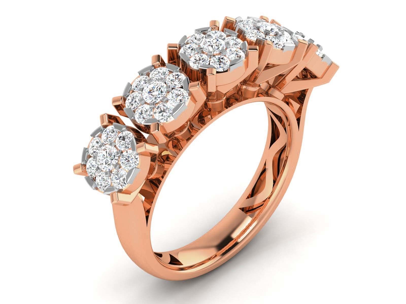 Women Diamond Ring 3dm render detail 3D print model_3