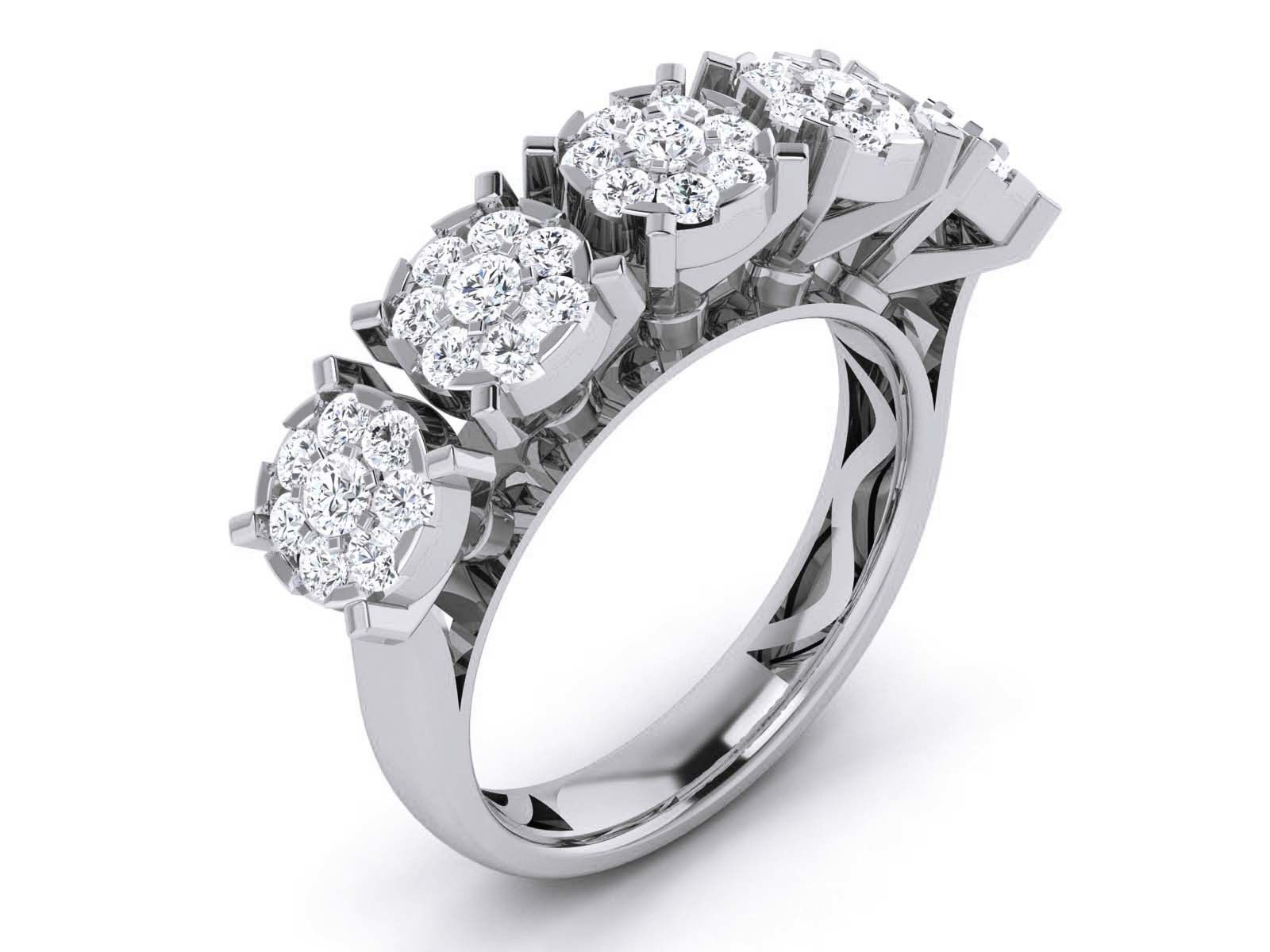 Women Diamond Ring 3dm render detail 3D print model_2