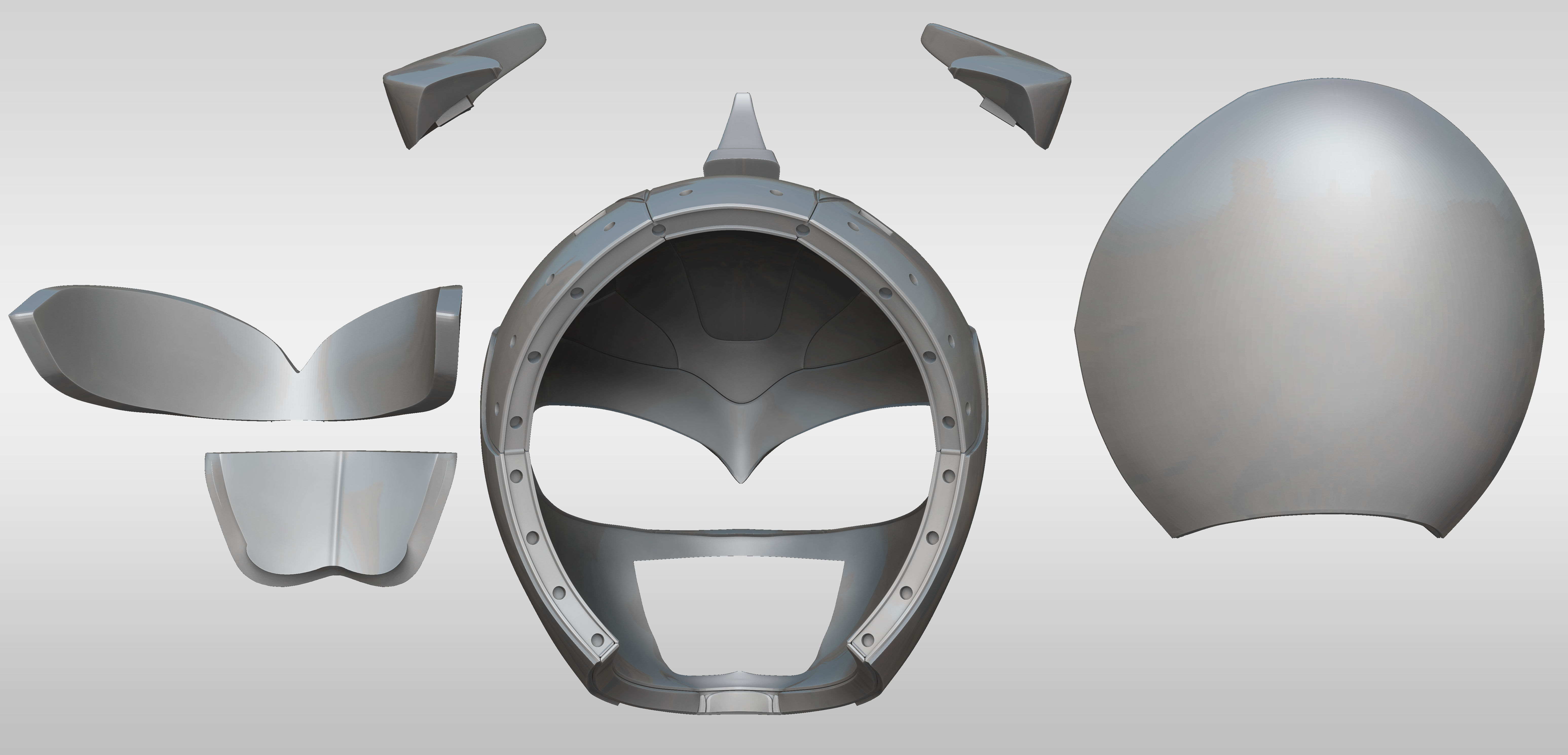 Blue Ranger Helmet Cosplay Triceratops 3D print model_9