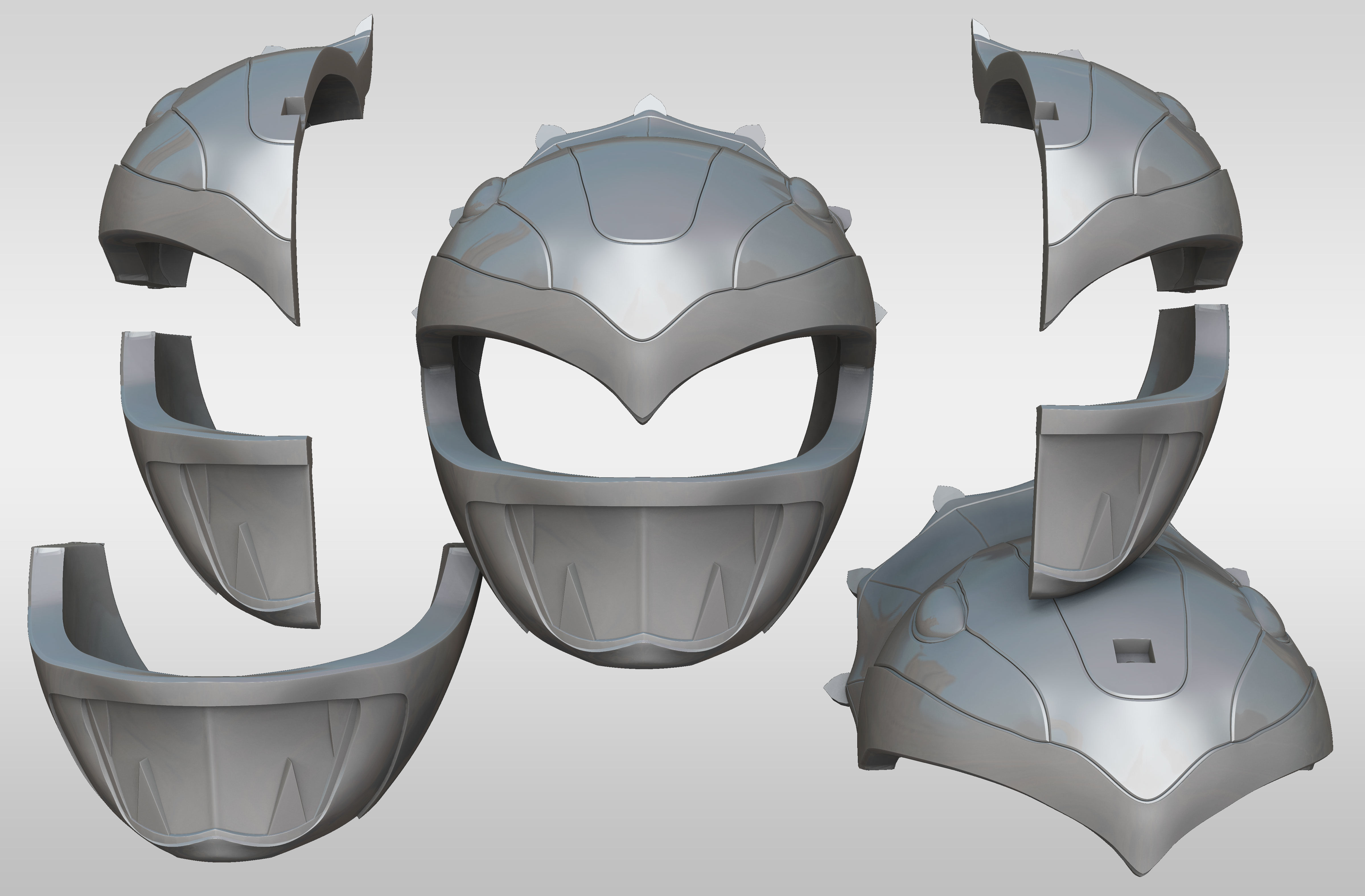 Blue Ranger Helmet Cosplay Triceratops 3D print model_8