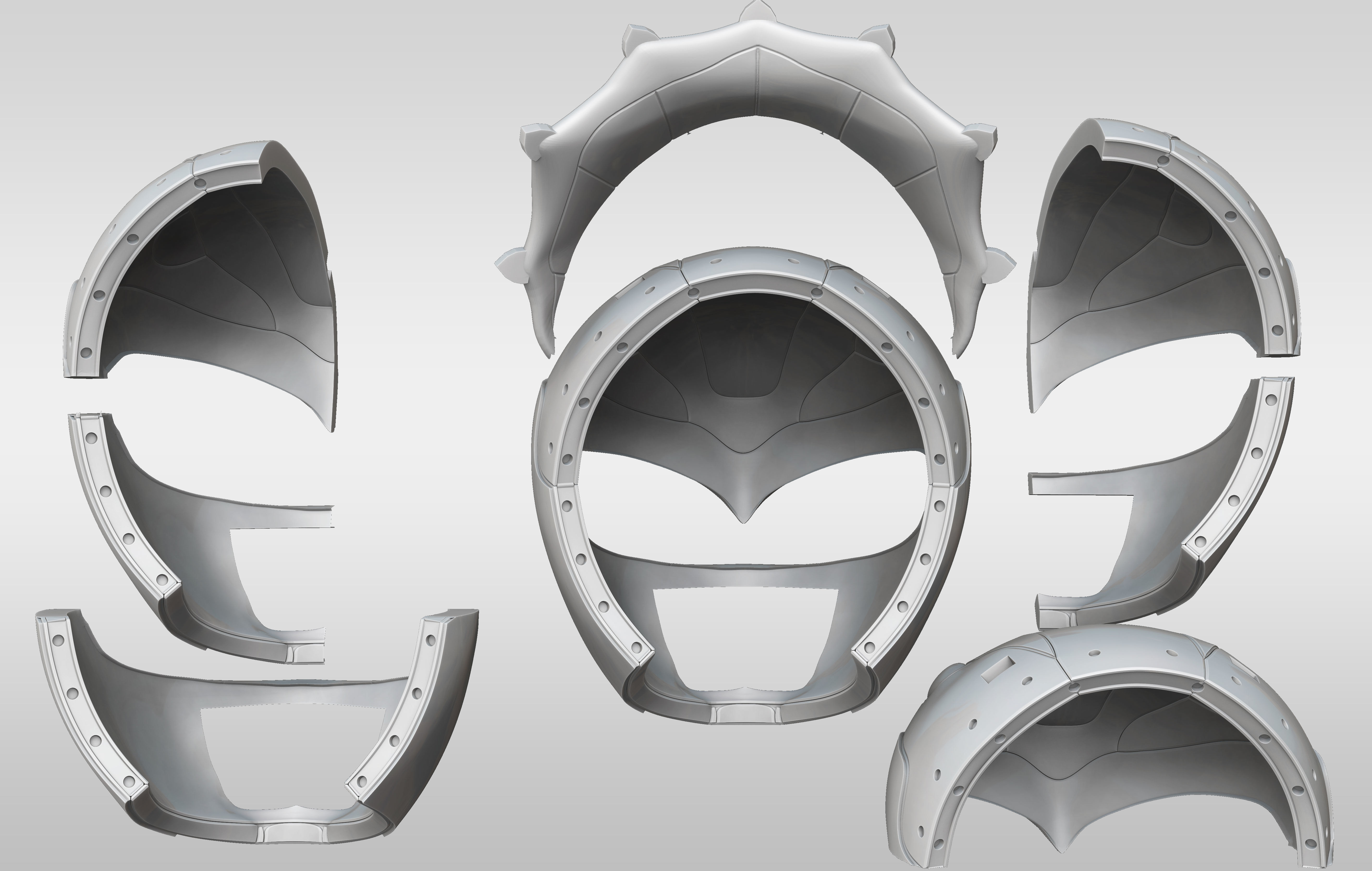 Blue Ranger Helmet Cosplay Triceratops 3D print model_6