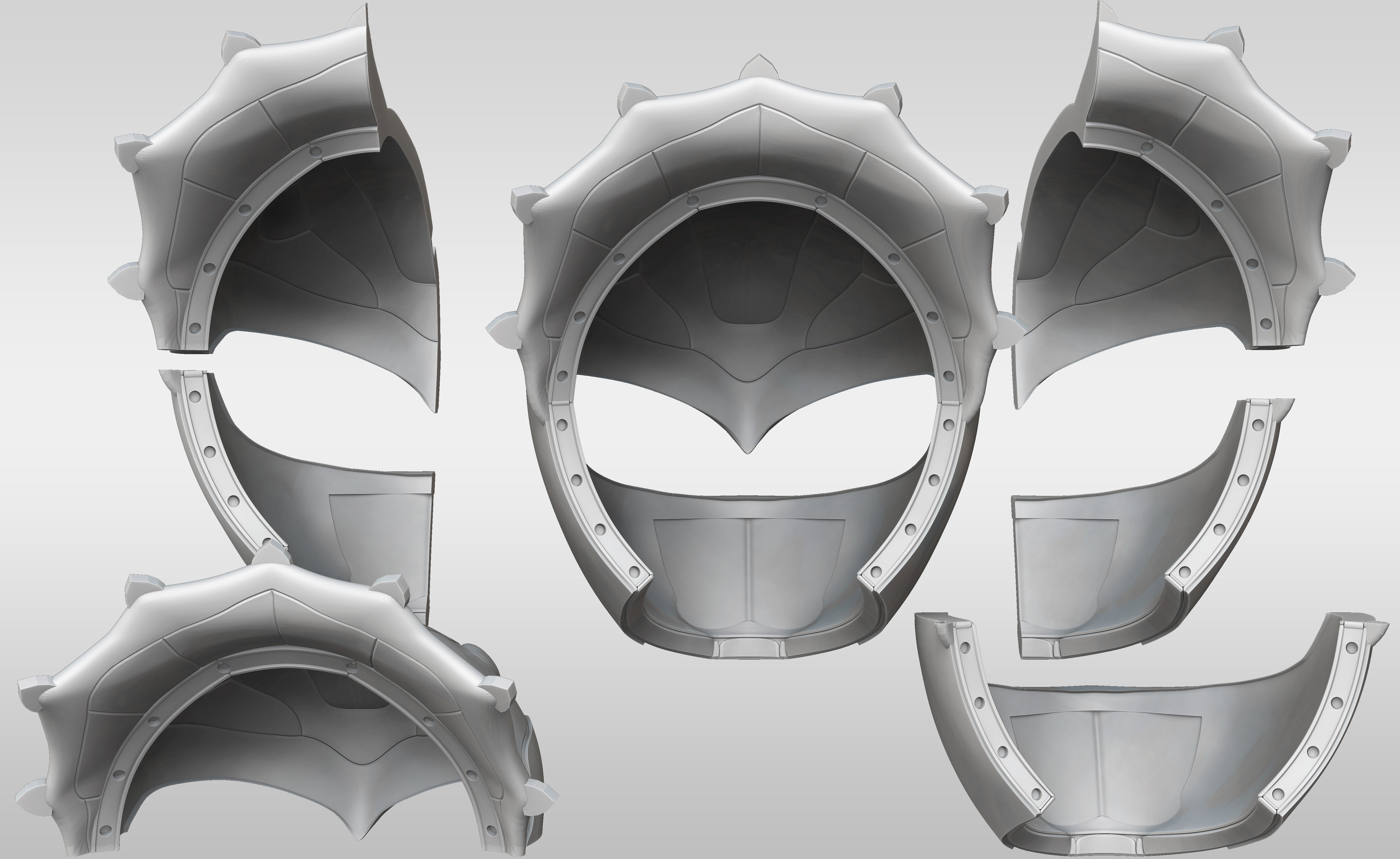 Blue Ranger Helmet Cosplay Triceratops 3D print model_10