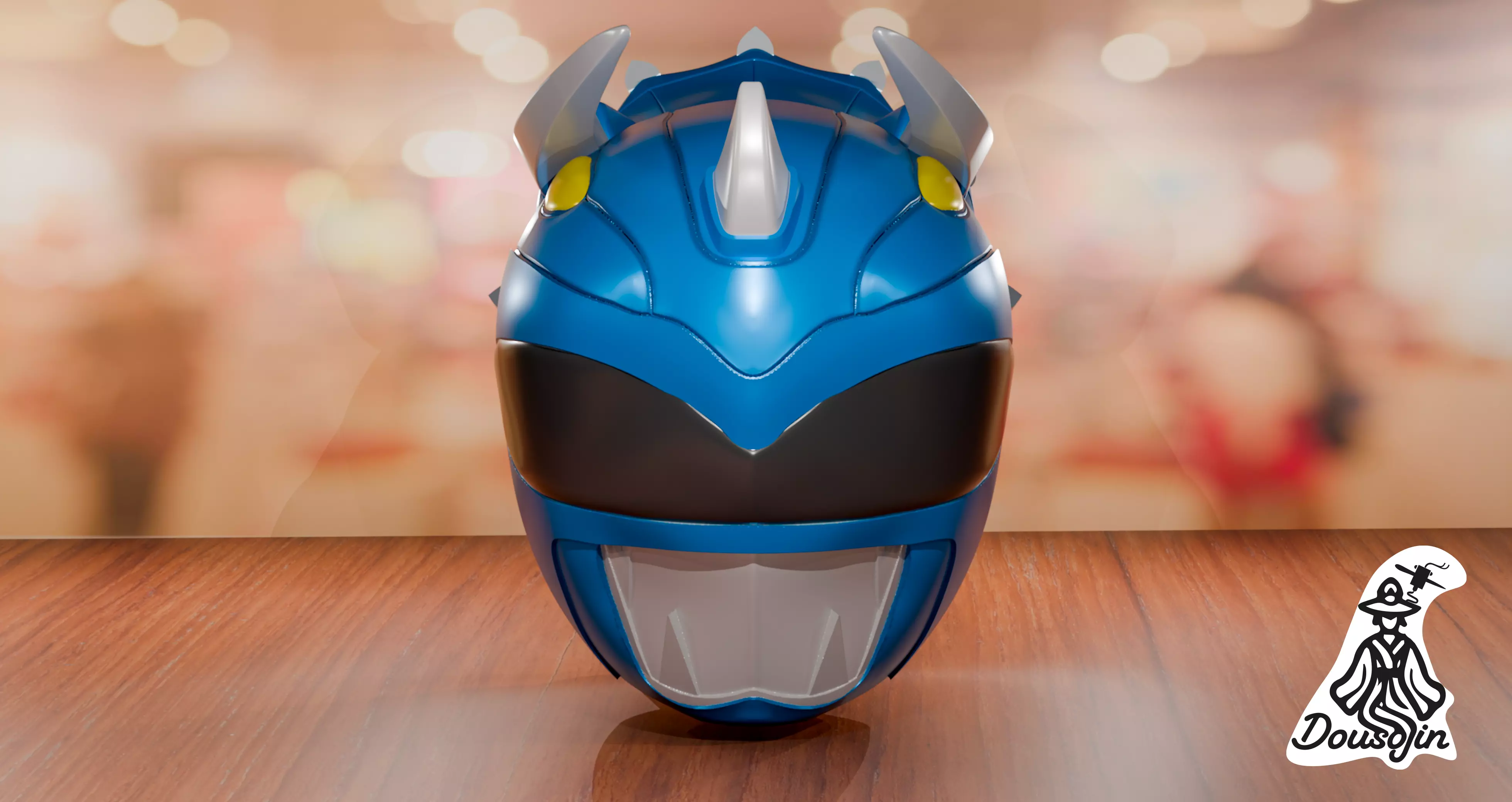 Blue Ranger Helmet Cosplay Triceratops 3D print model_0