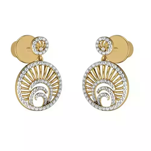 Diamond Studs Earrings 3dm render details