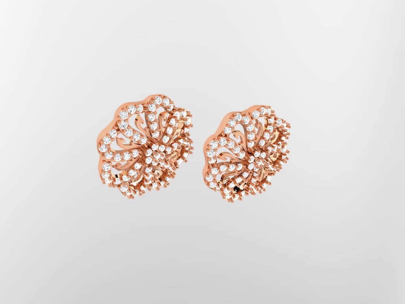 Diamond Studs Earrings 3dm render details 3D print model_3