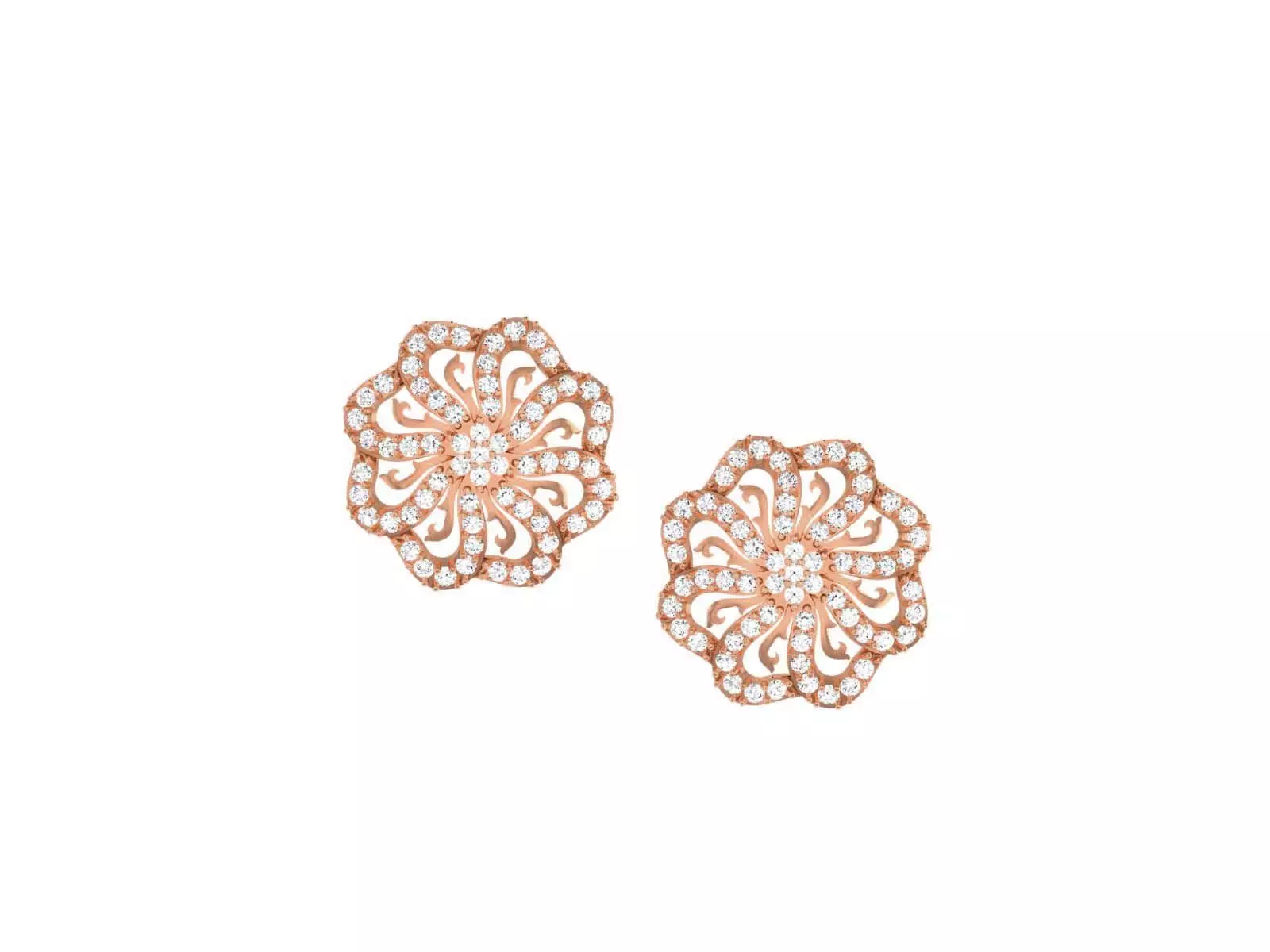 Diamond Studs Earrings 3dm render details 3D print model_0