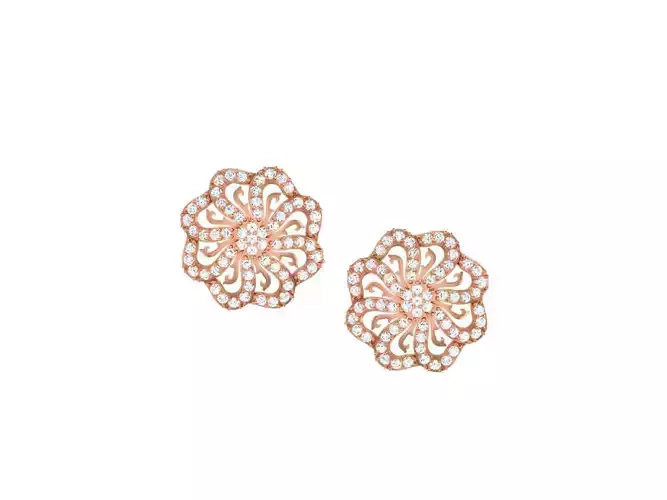 Diamond Studs Earrings 3dm render details