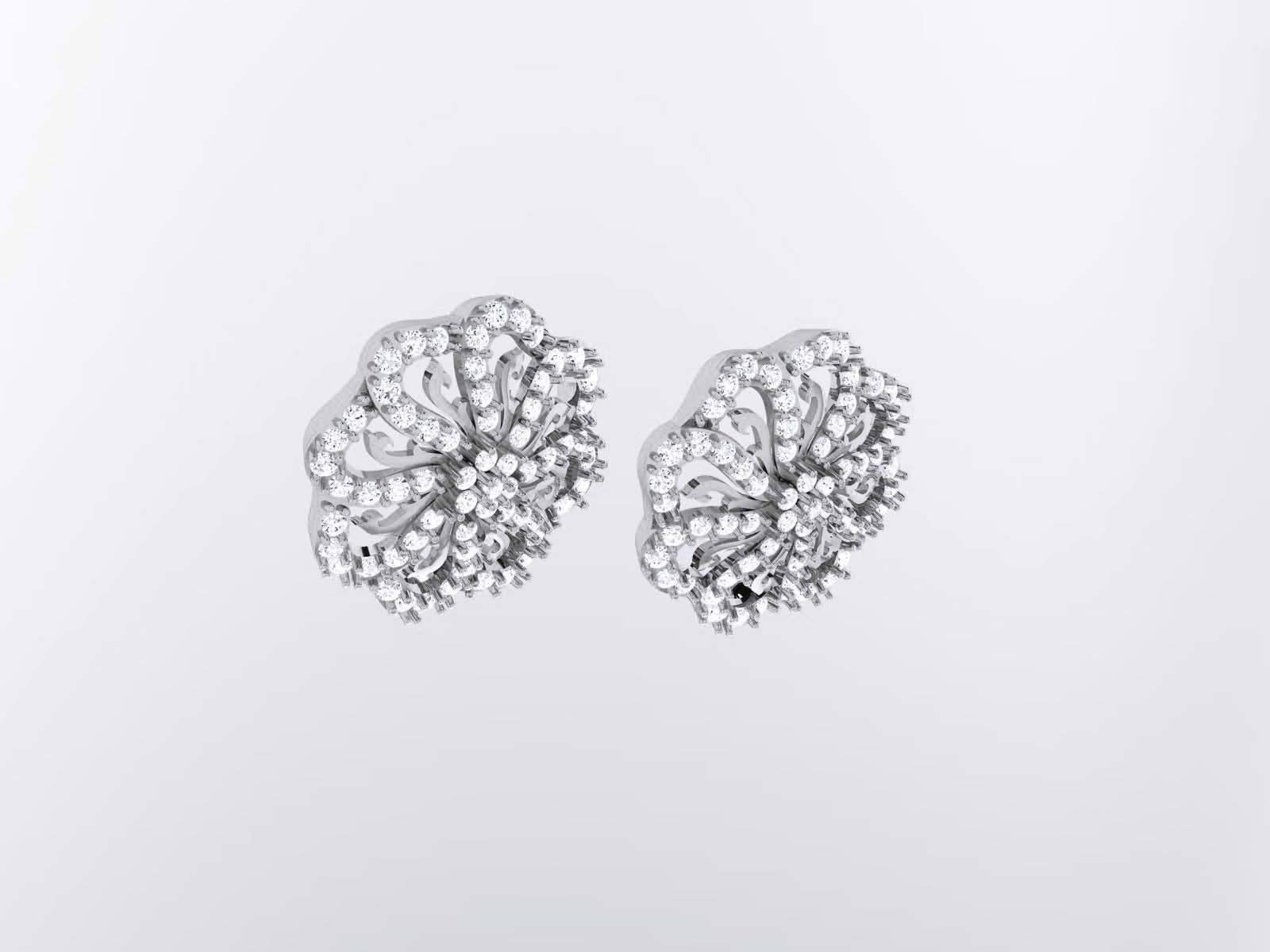 Diamond Studs Earrings 3dm render details 3D print model_2