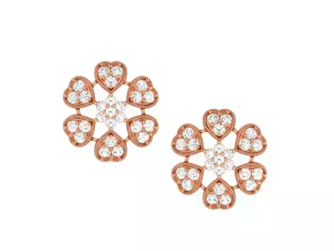 Diamond Studs Earrings 3dm render details
