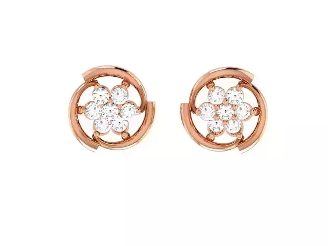 Diamond Studs Earrings 3dm render details