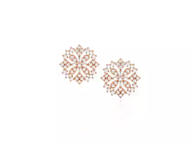 Diamond Studs Earrings 3dm render details