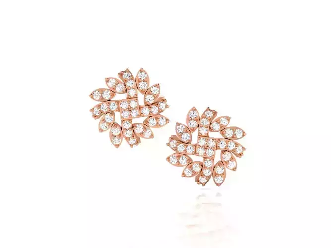Diamond Studs Earrings 3dm render details