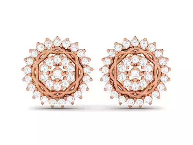 Diamond Studs Earrings 3dm render details