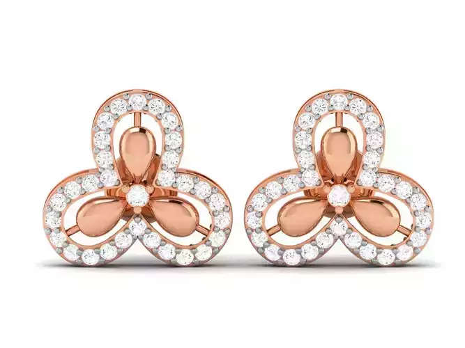 Diamond Studs Earrings 3dm render details