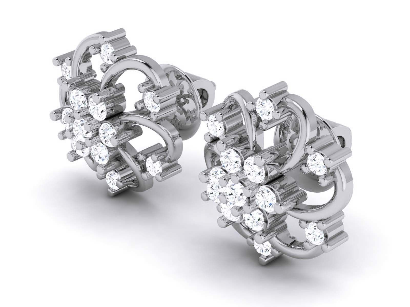Diamond Studs Earrings 3dm render details 3D print model_2
