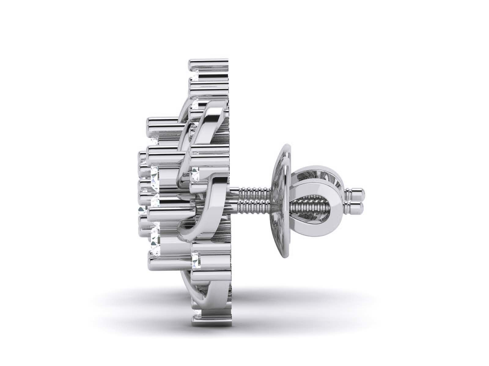 Diamond Studs Earrings 3dm render details 3D print model_8