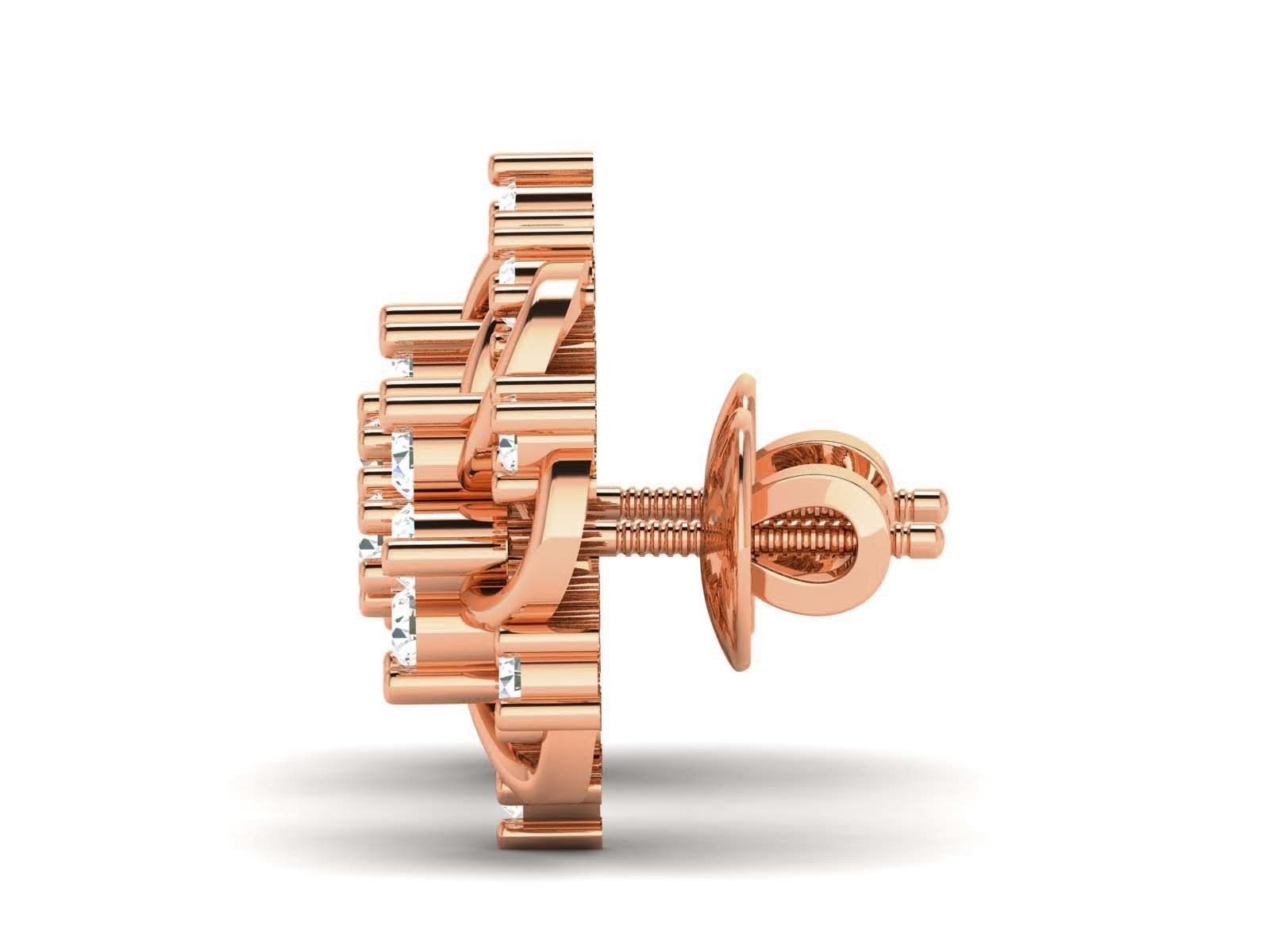 Diamond Studs Earrings 3dm render details 3D print model_9