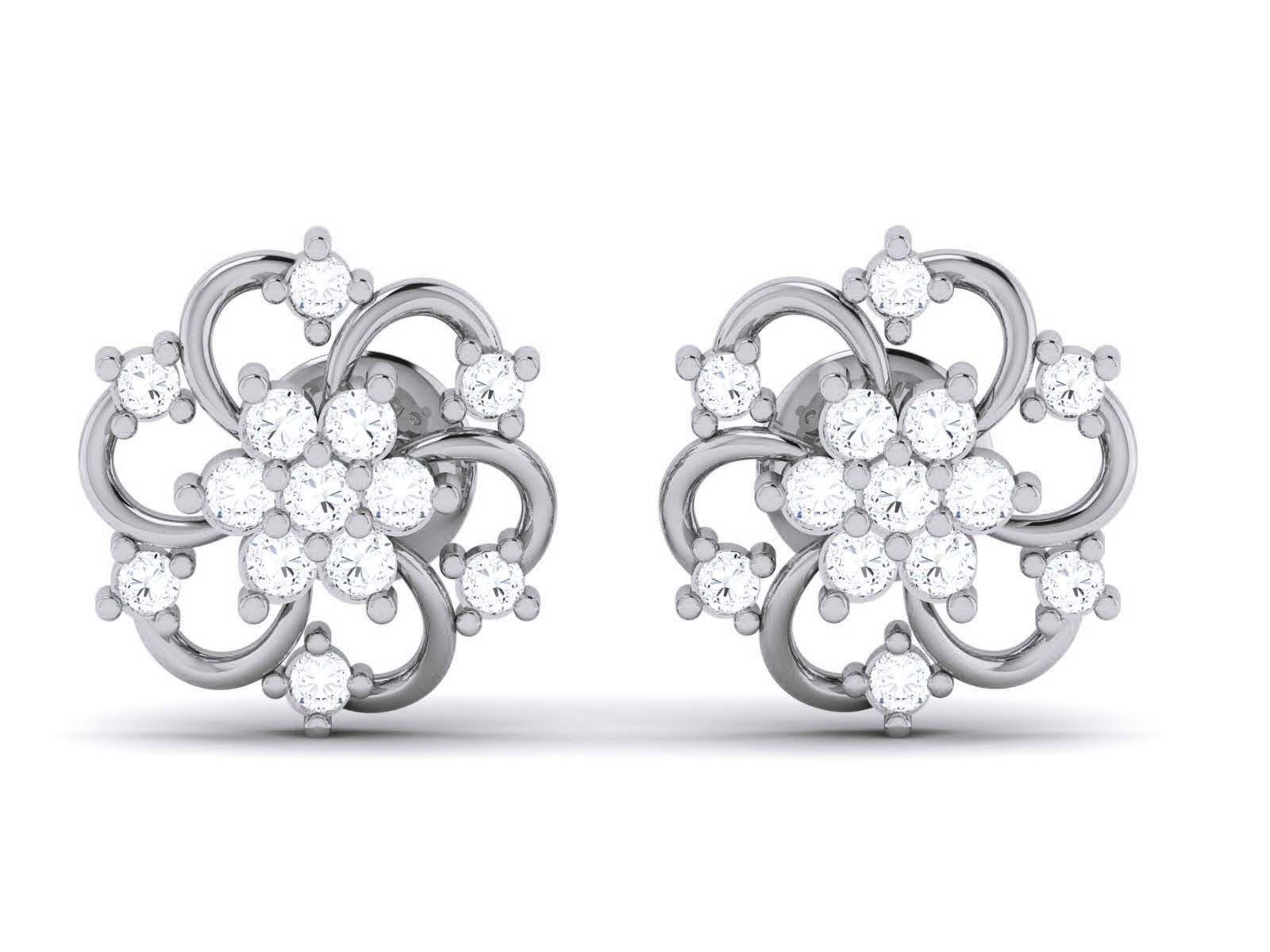 Diamond Studs Earrings 3dm render details 3D print model_6