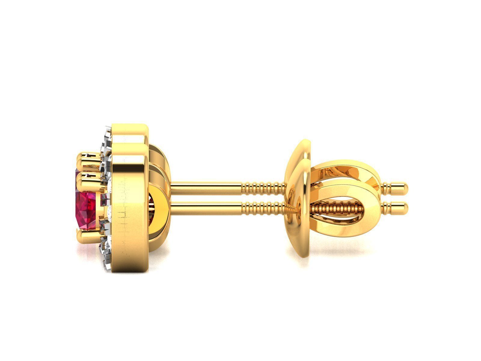 Diamond Studs Earrings 3dm render details 3D print model_6