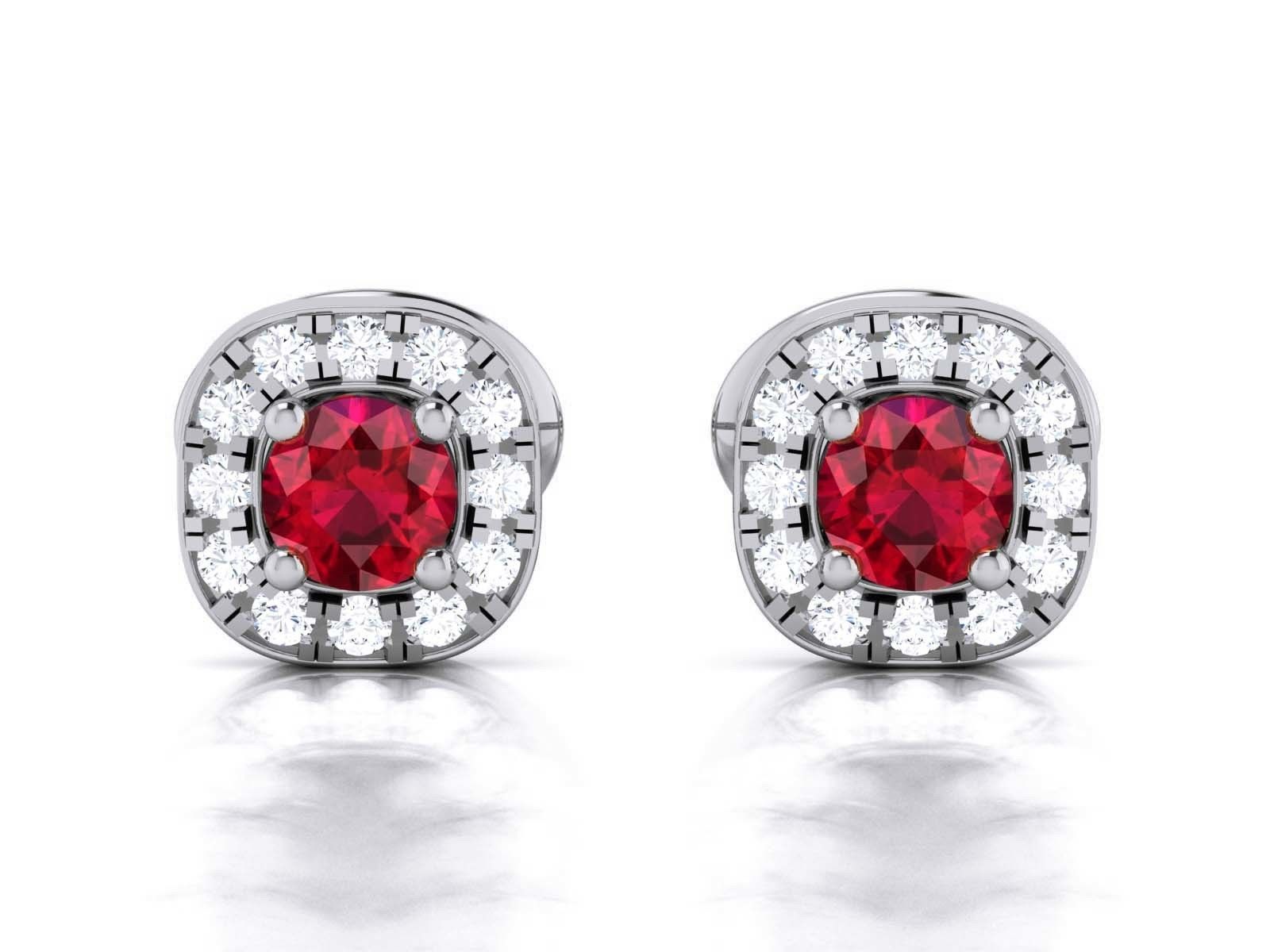 Diamond Studs Earrings 3dm render details 3D print model_5