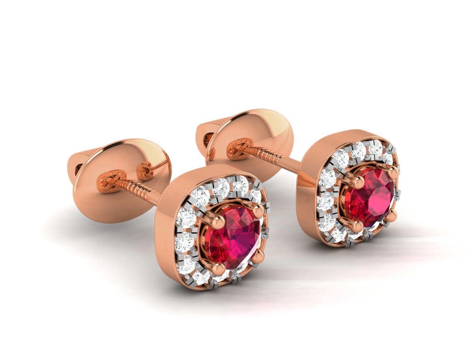 Diamond Studs Earrings 3dm render details 3D print model_2