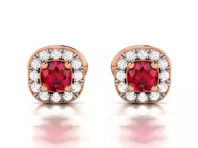 Diamond Studs Earrings 3dm render details