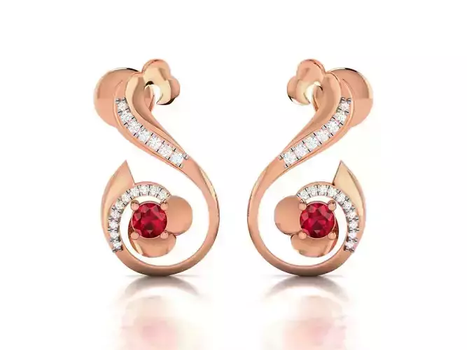 Diamond Studs Earrings 3dm render details