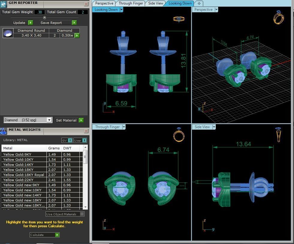 Diamond Studs Earrings 3dm render details 3D print model_10