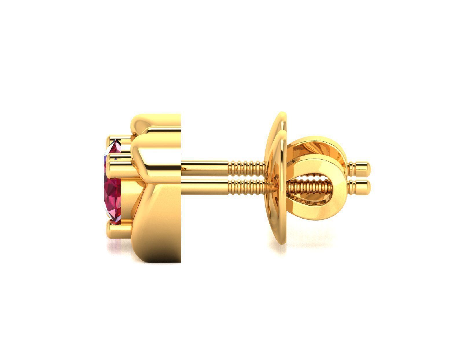 Diamond Studs Earrings 3dm render details 3D print model_6