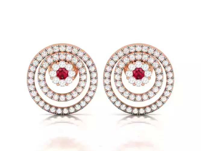 Diamond Studs Earrings 3dm render details