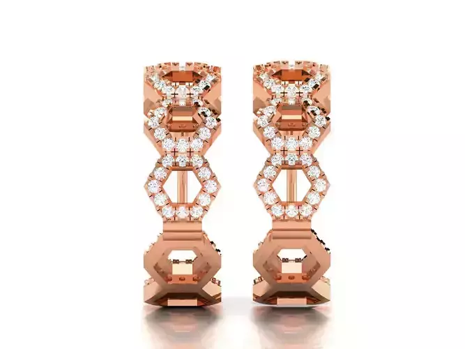 Diamond Hanging Earrings 3dm render details