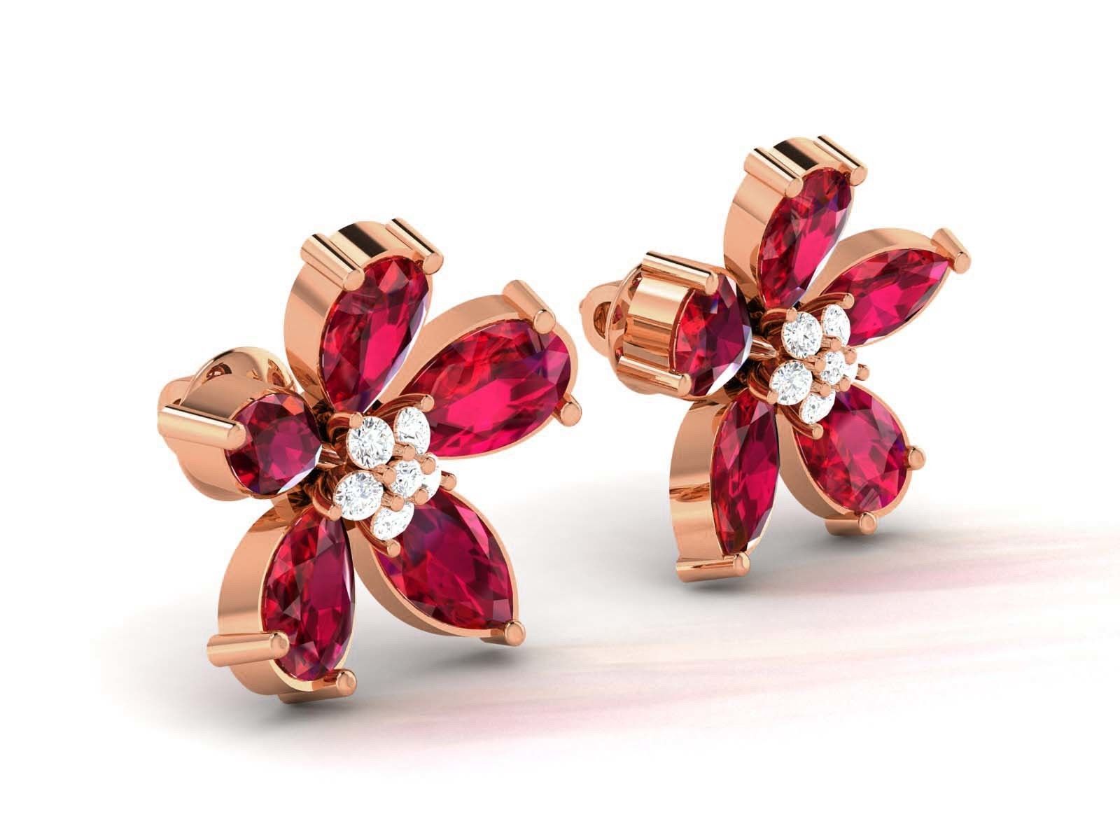 Diamond Studs Earrings 3dm render details 3D print model_9