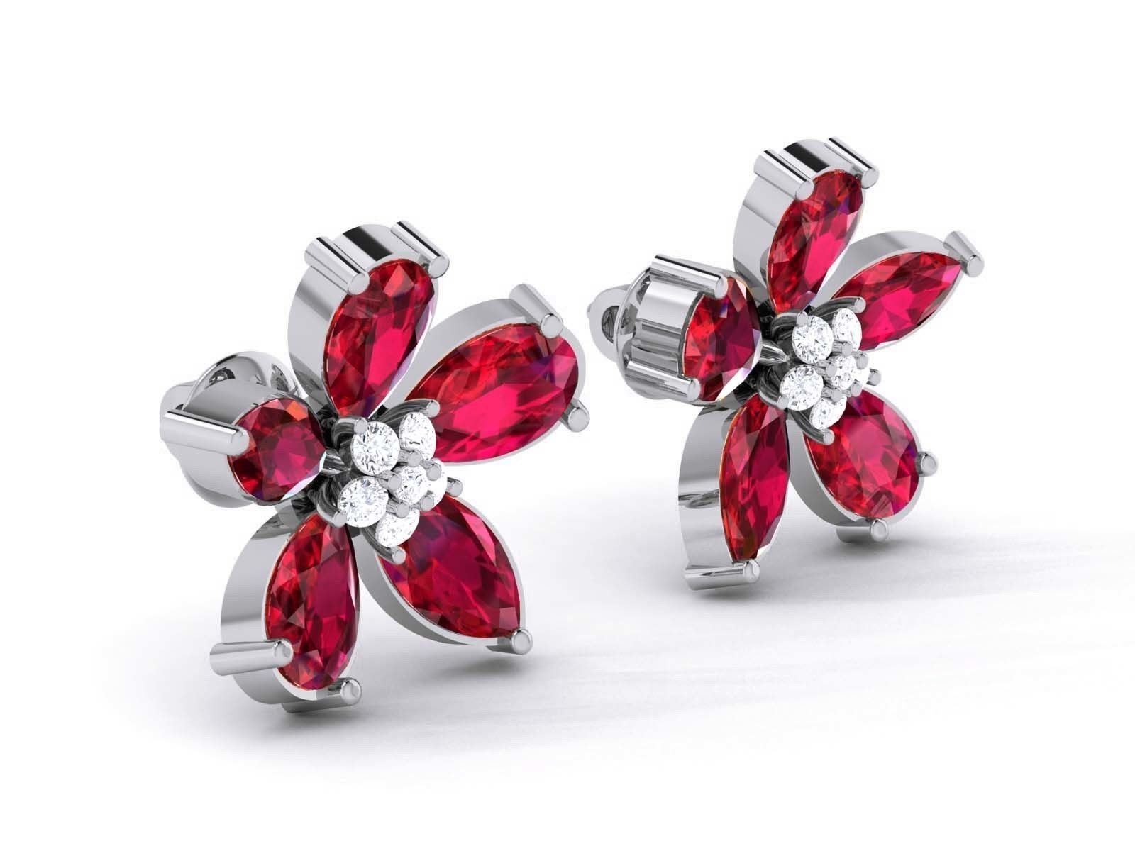 Diamond Studs Earrings 3dm render details 3D print model_8