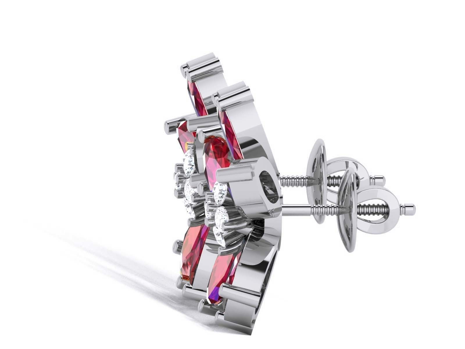 Diamond Studs Earrings 3dm render details 3D print model_4